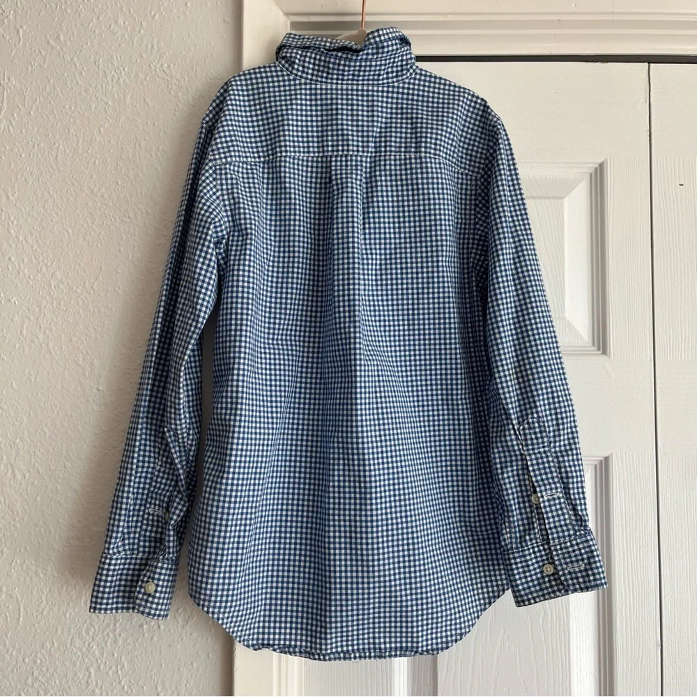 Ralph Lauren Blue and White Checkered Button Down Shirt